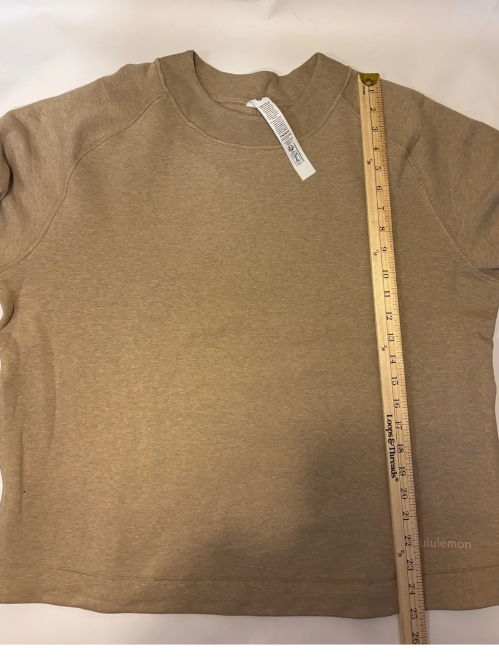 Lululemon Loungeful Relaxed Fit Crewneck Sweatshirt Side Zips Heathered Nutmeg M - Picture 7 of 7